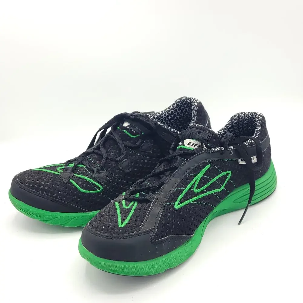Brooks Green Silence Running Lightweight Black mens size 7.5